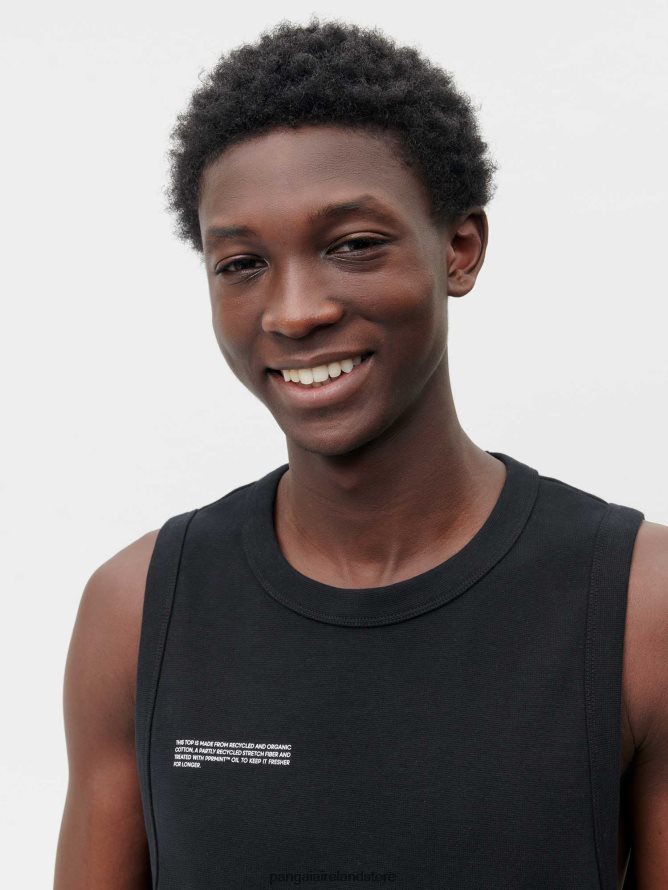 Men Pangaia Clothes Recycled Cotton Tank Top TT8Z42512 Black