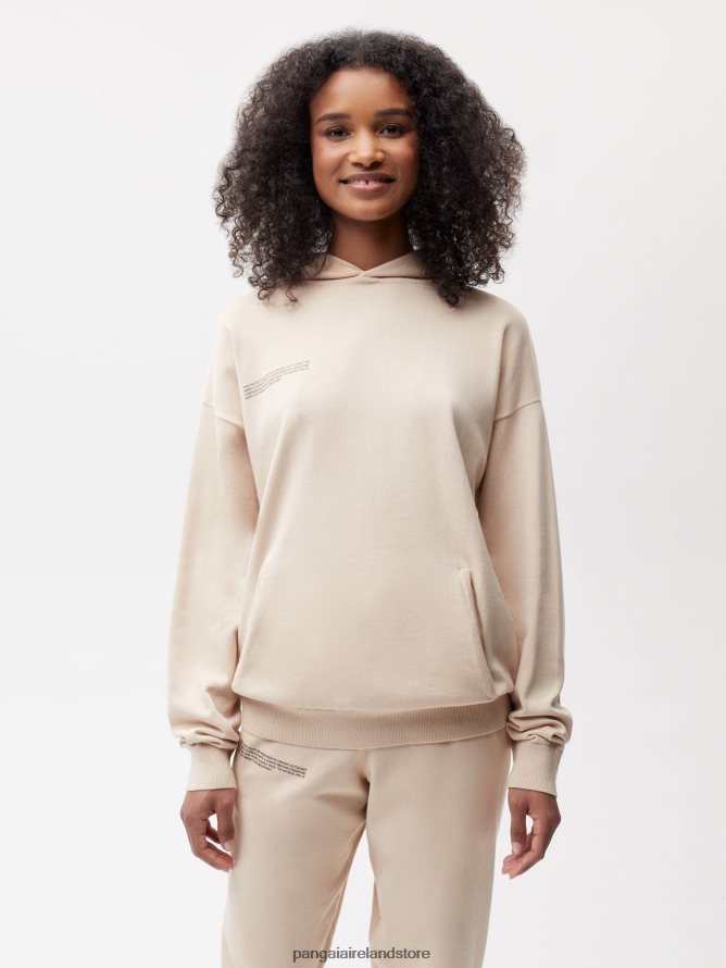 Women Pangaia Clothes Organic Cotton Knit Hoodie TT8Z4226 Sand