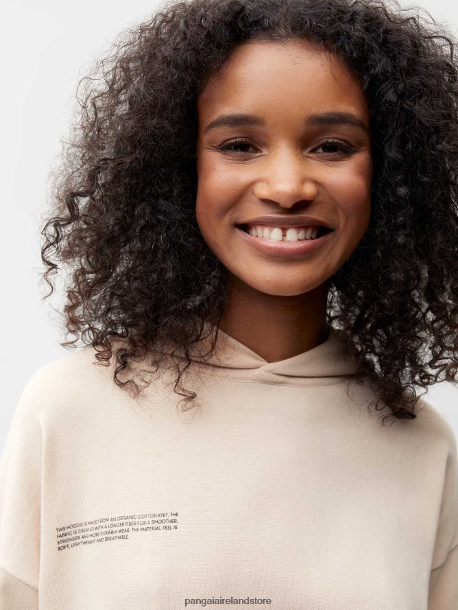 Women Pangaia Clothes Organic Cotton Knit Hoodie TT8Z4226 Sand