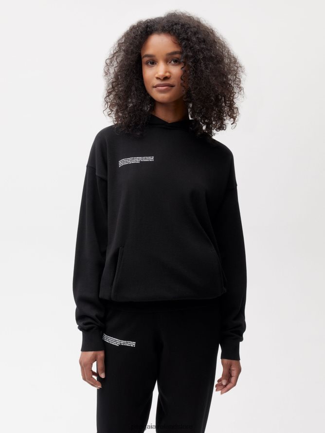 Women Pangaia Clothes Organic Cotton Knit Hoodie TT8Z4253 Black