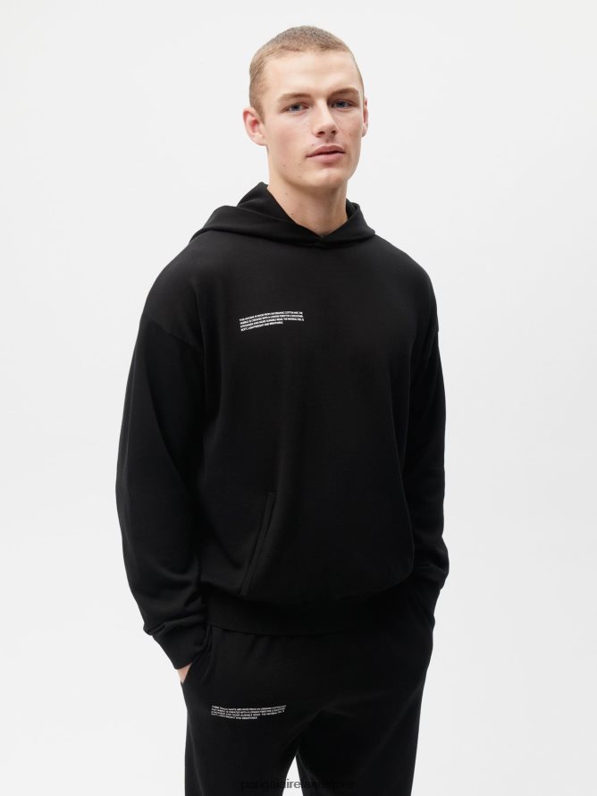 Women Pangaia Clothes Organic Cotton Knit Hoodie TT8Z4253 Black