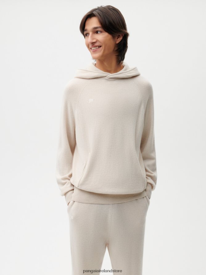 Women Pangaia Clothes Recycled Cashmere Hoodie TT8Z4228 Oatmeal
