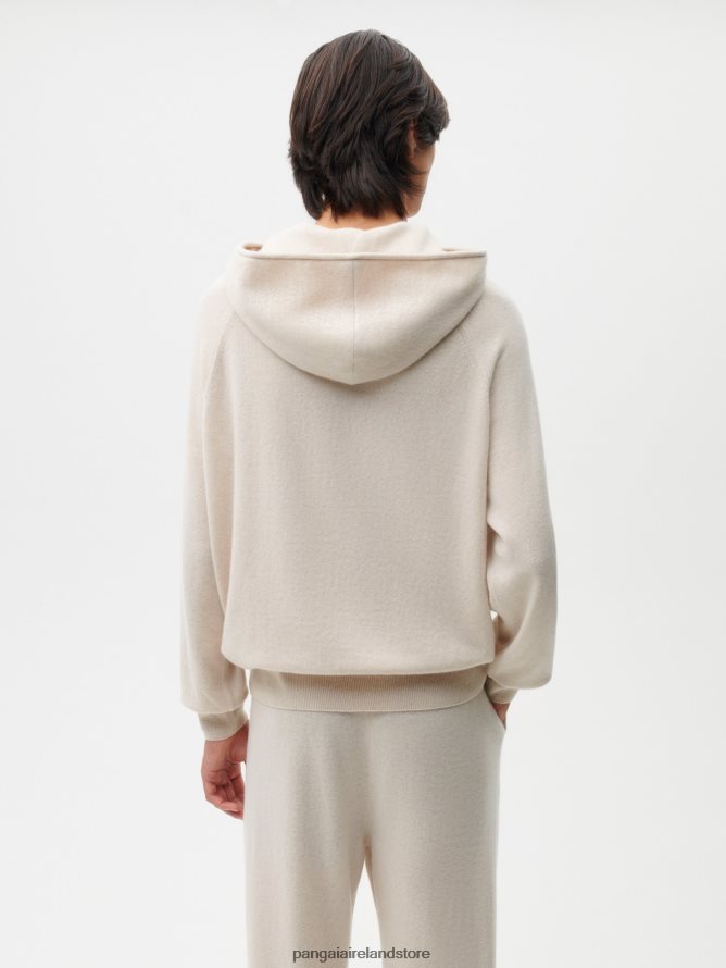 Women Pangaia Clothes Recycled Cashmere Hoodie TT8Z4228 Oatmeal