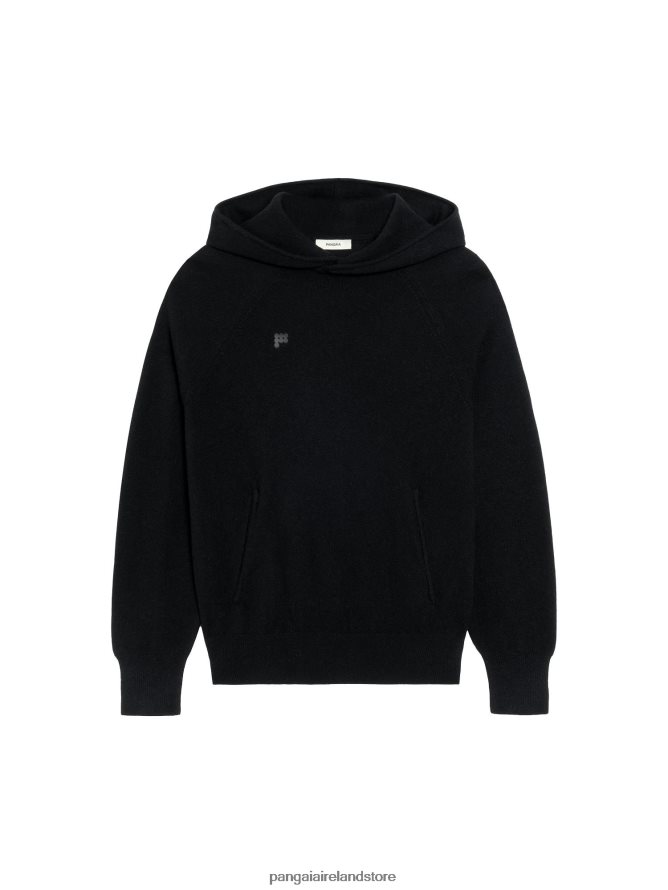 Women Pangaia Clothes Recycled Cashmere Hoodie TT8Z4242 Black