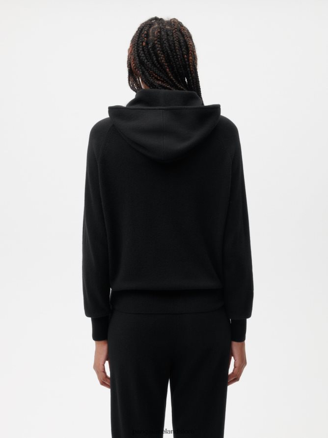 Women Pangaia Clothes Recycled Cashmere Hoodie TT8Z4242 Black