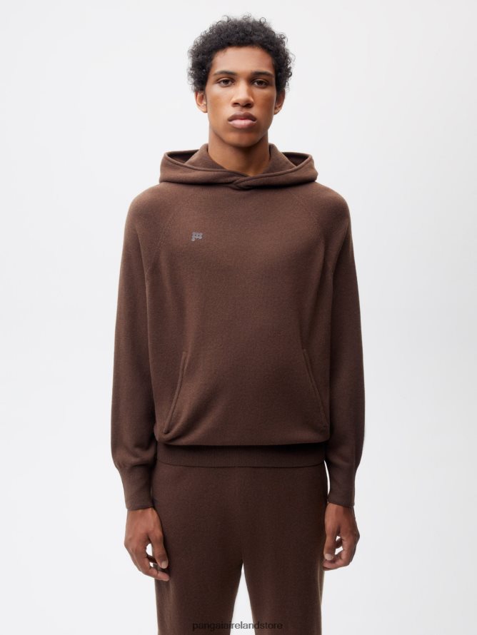 Women Pangaia Clothes Recycled Cashmere Hoodie TT8Z4245 Chestnut Brown