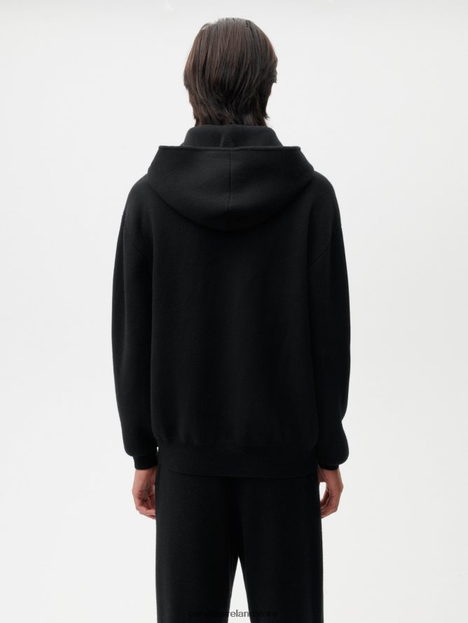 Women Pangaia Clothes Recycled Cashmere Zipped Hoodie TT8Z4244 Black