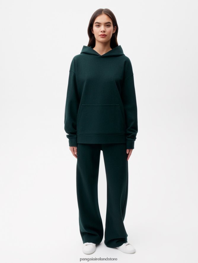 Women Pangaia Clothes Recycled Wool Jersey Hoodie TT8Z4271 Foliage Green