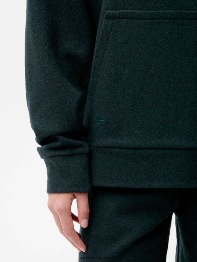 Women Pangaia Clothes Recycled Wool Jersey Hoodie TT8Z4271 Foliage Green
