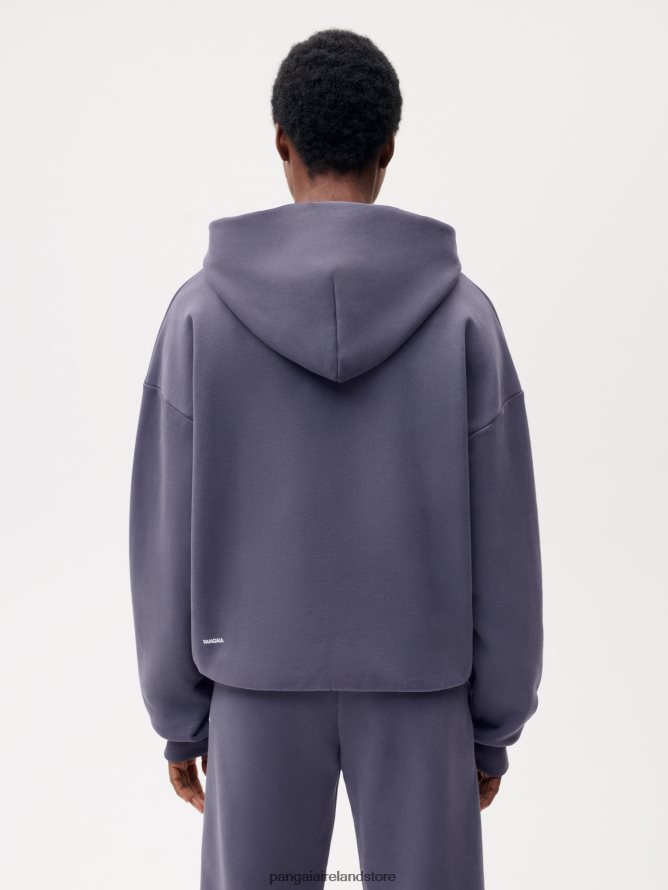 Women Pangaia Clothes Wide Fit Zipped Hoodie TT8Z4234 Slate Blue