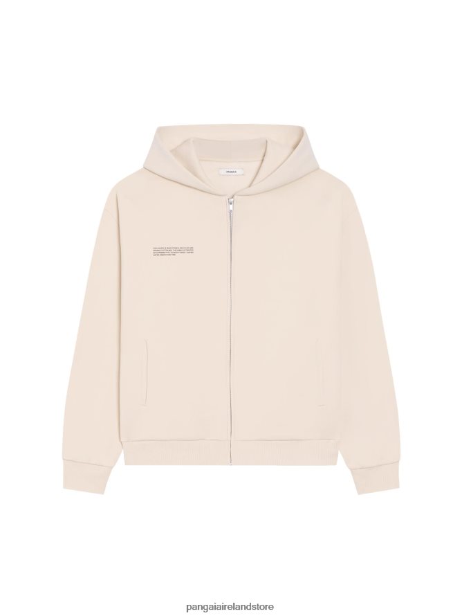 Women Pangaia Clothes Wide Fit Zipped Hoodie TT8Z4248 Sand