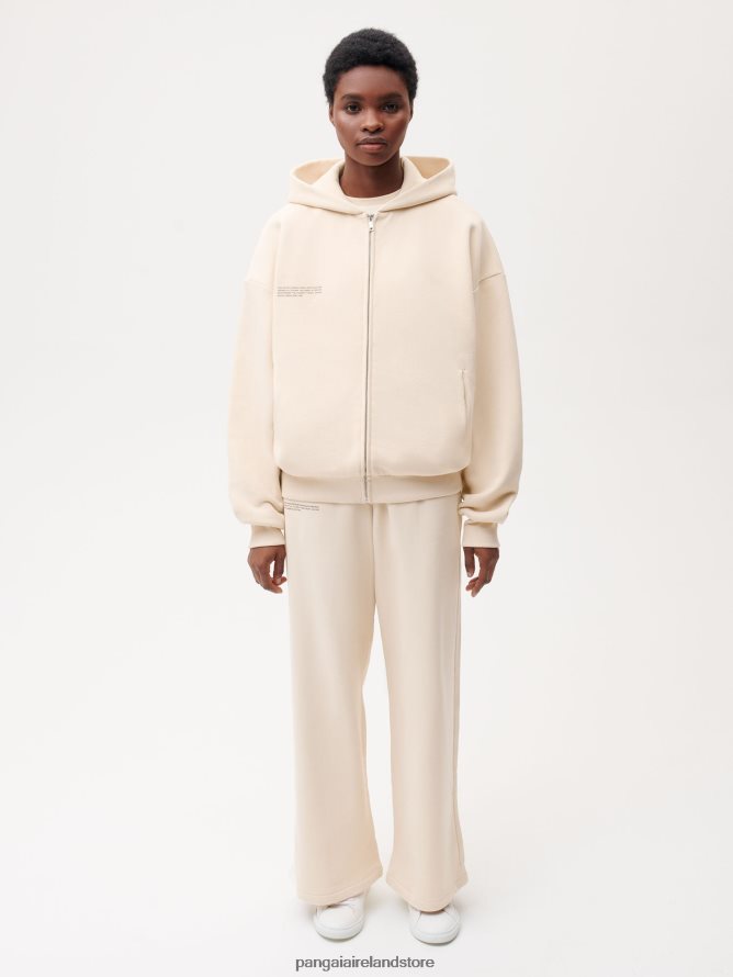 Women Pangaia Clothes Wide Fit Zipped Hoodie TT8Z4248 Sand