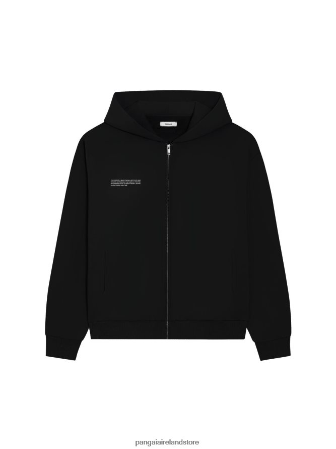 Women Pangaia Clothes Wide Fit Zipped Hoodie TT8Z4259 Black