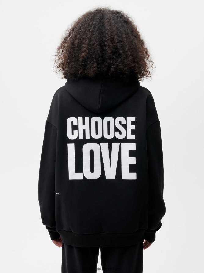 Women Pangaia Clothes X Choose Love Signature Hoodie TT8Z4262 Black