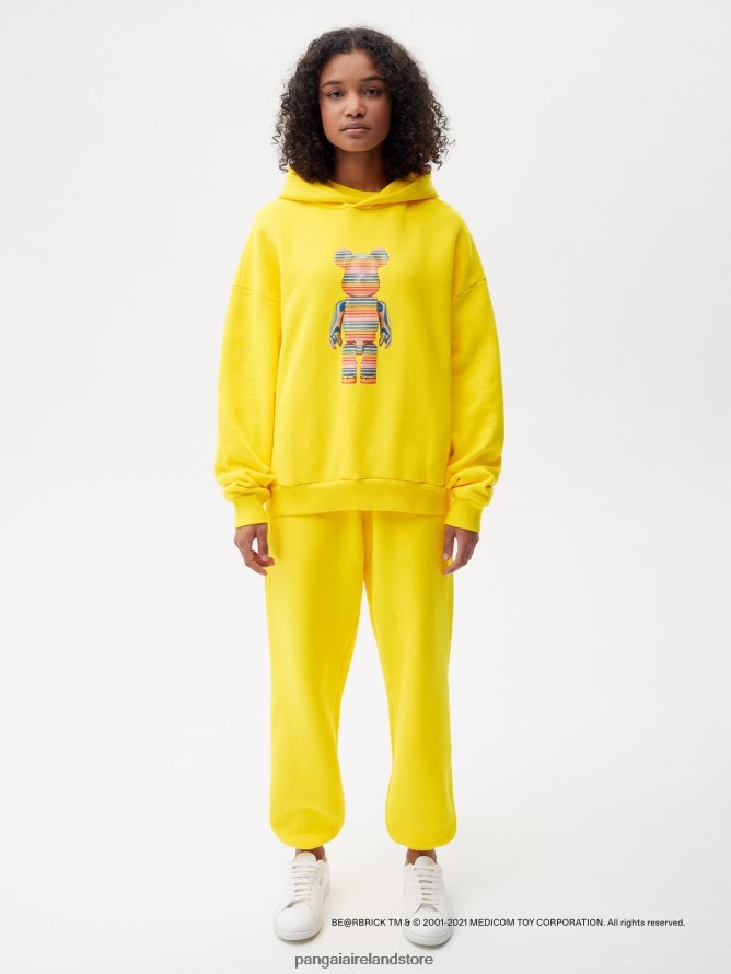 Women Pangaia Clothes X Haroshi Be@Rbrick Recycled Cotton Hoodie TT8Z4233 Saffron Yellow