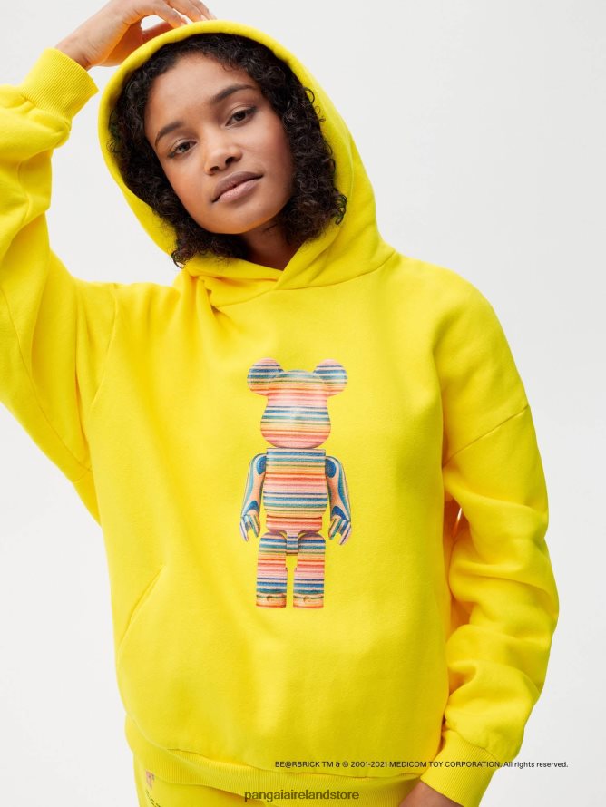Women Pangaia Clothes X Haroshi Be@Rbrick Recycled Cotton Hoodie TT8Z4233 Saffron Yellow