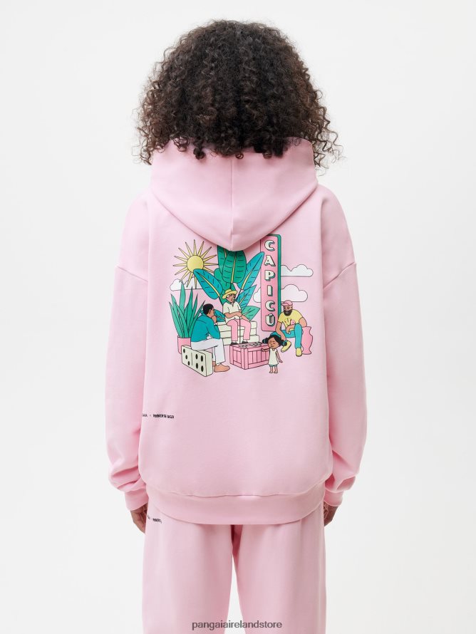 Women Pangaia Clothes X Roberto Lugo 365 Hoodie TT8Z4231 Funghi Pink