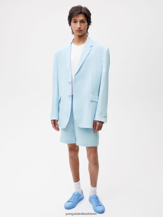 Women Pangaia Clothes Aloe Linen Tailored Blazer TT8Z42459 Baby Blue