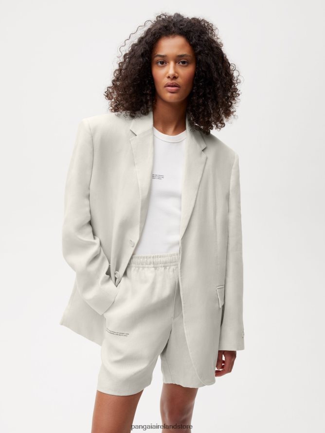 Women Pangaia Clothes Aloe Linen Tailored Blazer TT8Z42484 Limestone