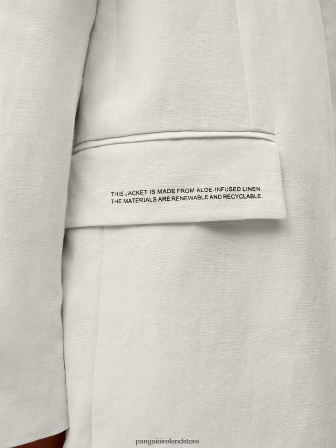 Women Pangaia Clothes Aloe Linen Tailored Blazer TT8Z42484 Limestone