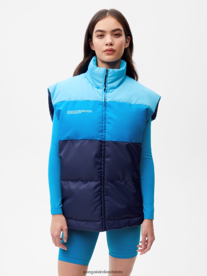 Women Pangaia Clothes Flwrdwn Gilet TT8Z42470 Navy Blue