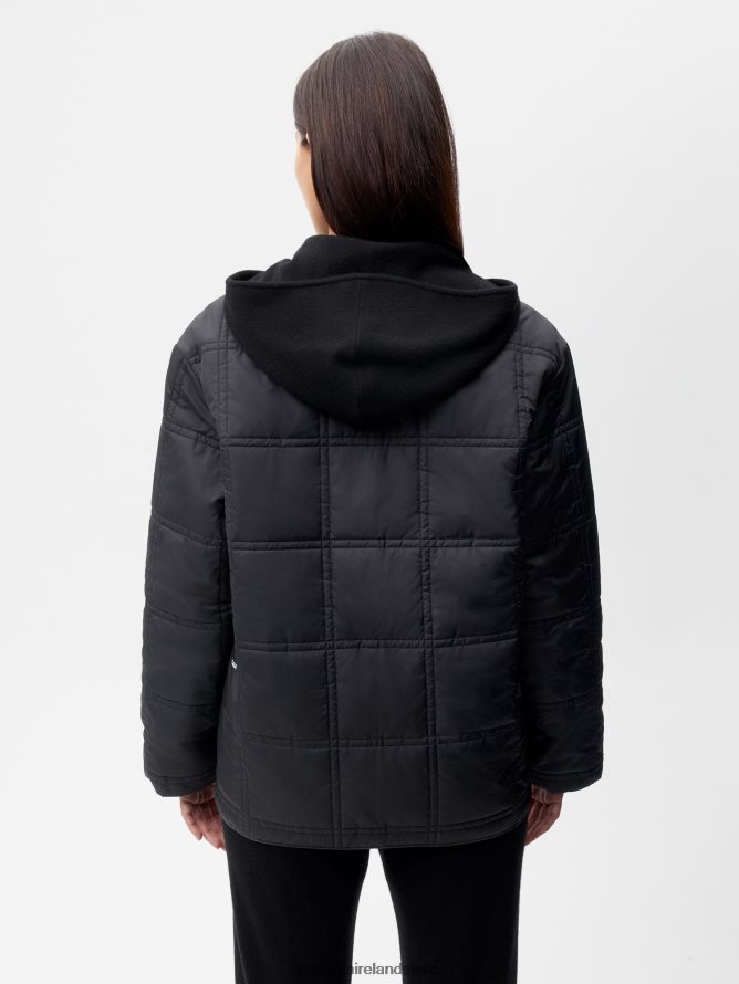 Women Pangaia Clothes Flwrdwn Quilted Collarless Jacket TT8Z42453 Black