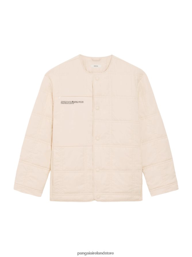 Women Pangaia Clothes Flwrdwn Quilted Collarless Jacket TT8Z42483 Sand