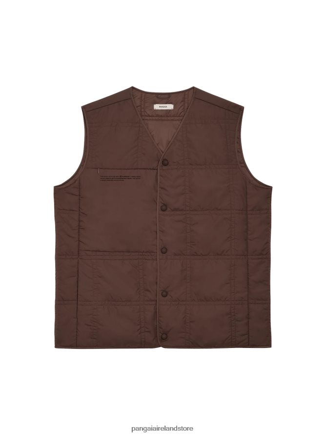 Women Pangaia Clothes Flwrdwn Quilted Gilet TT8Z42455 Chestnut Brown