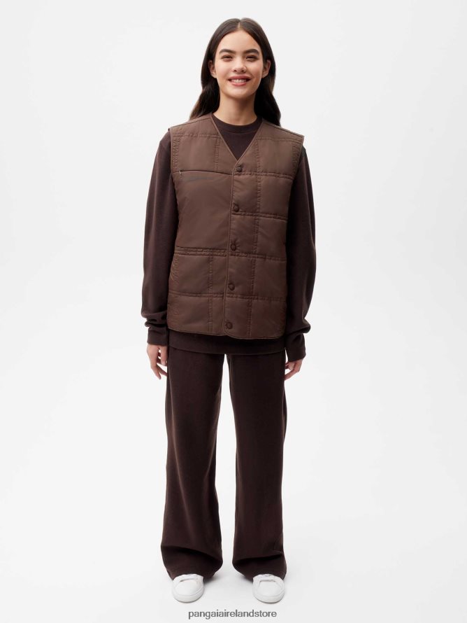 Women Pangaia Clothes Flwrdwn Quilted Gilet TT8Z42455 Chestnut Brown