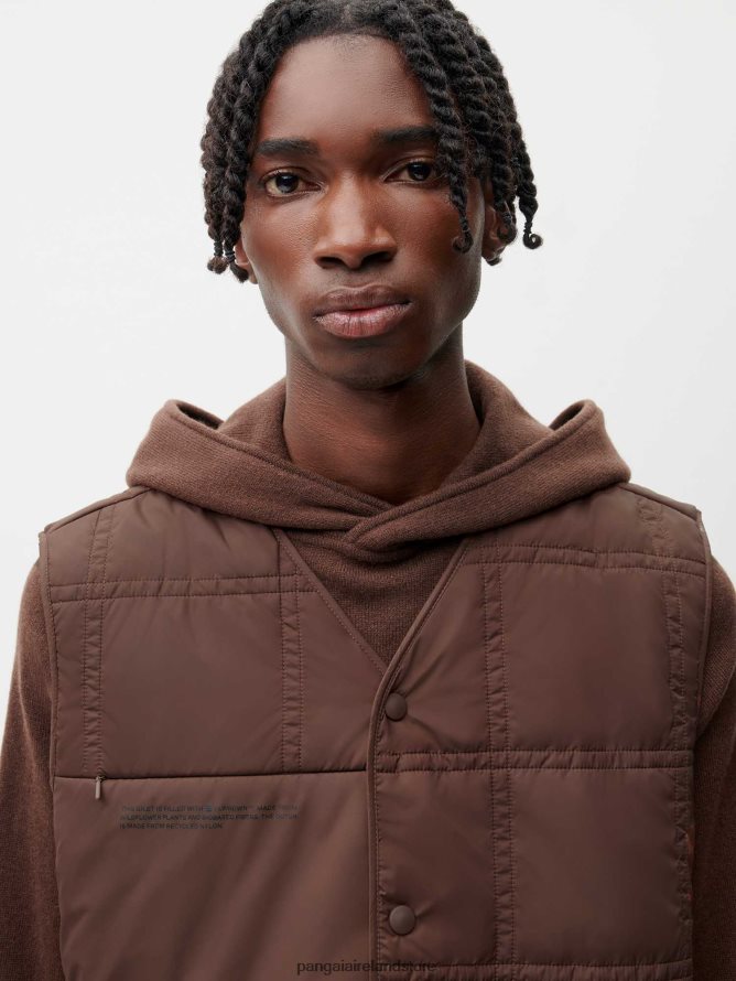 Women Pangaia Clothes Flwrdwn Quilted Gilet TT8Z42455 Chestnut Brown