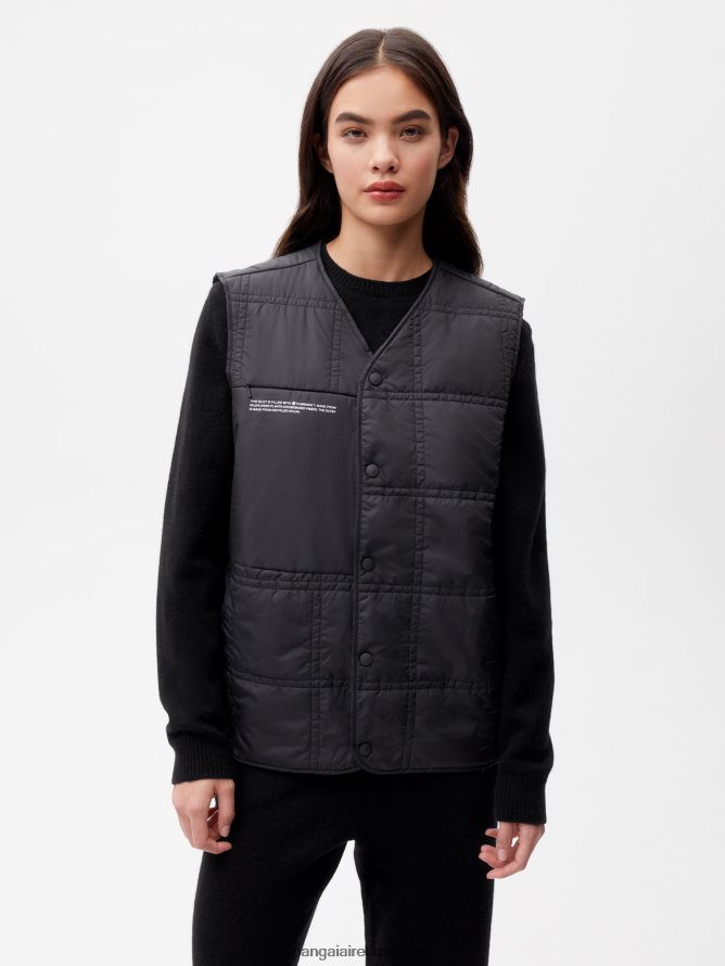 Women Pangaia Clothes Flwrdwn Quilted Gilet TT8Z42478 Black