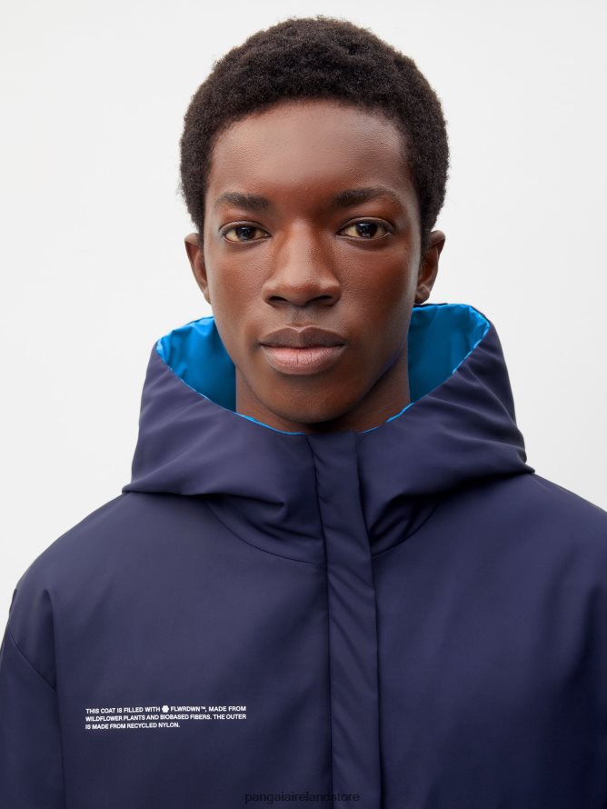 Women Pangaia Clothes Flwrdwn Reversible Jacket TT8Z42463 Navy Blue/Cobalt Blue