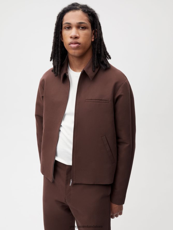 Women Pangaia Clothes Organic Cotton Harrington Jacket TT8Z42475 Chestnut Brown