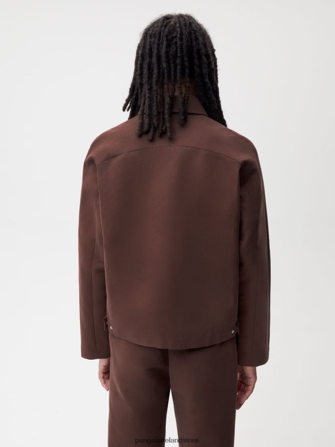 Women Pangaia Clothes Organic Cotton Harrington Jacket TT8Z42475 Chestnut Brown