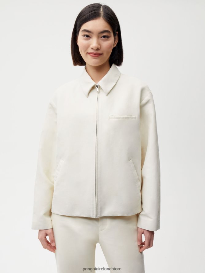 Women Pangaia Clothes Organic Cotton Harrington Jacket TT8Z42479 Elderflower