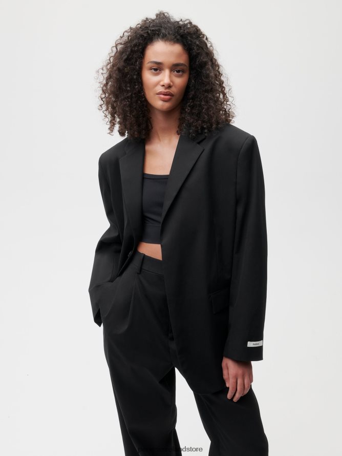 Women Pangaia Clothes Organic Cotton Oversized Tailored Blazer TT8Z42456 Black