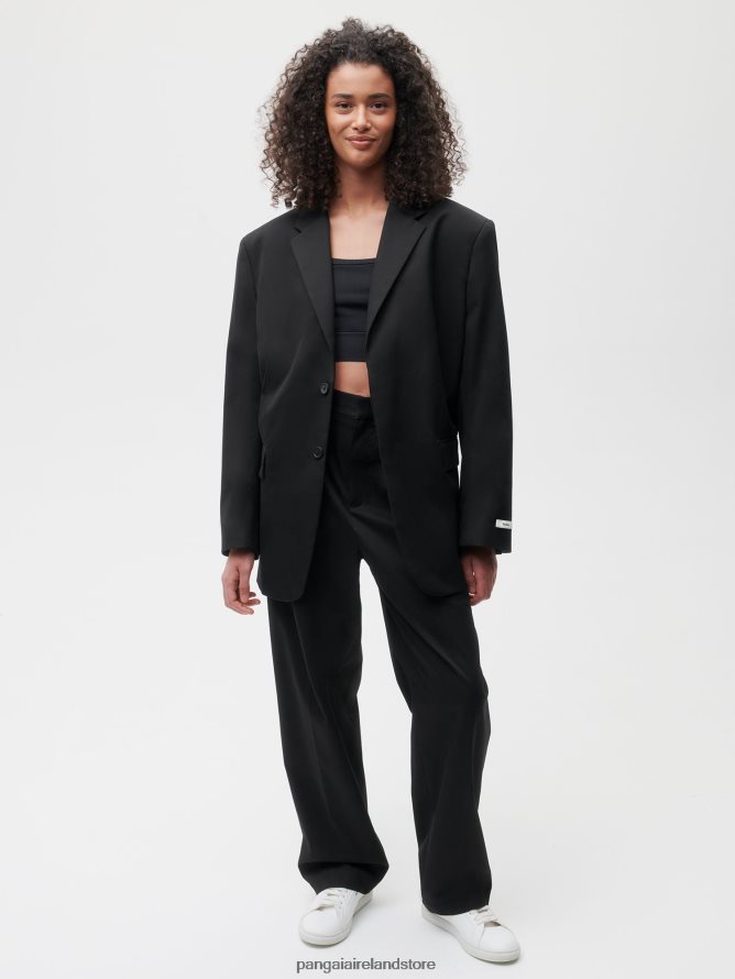 Women Pangaia Clothes Organic Cotton Oversized Tailored Blazer TT8Z42456 Black