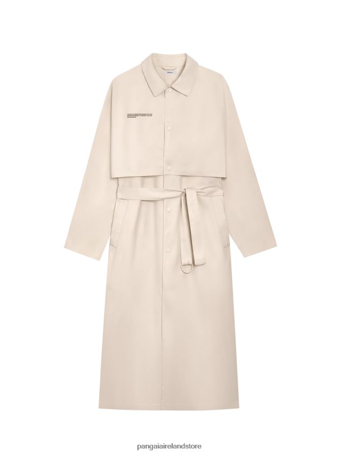Women Pangaia Clothes Organic Cotton Trench Coat TT8Z42464 Sand