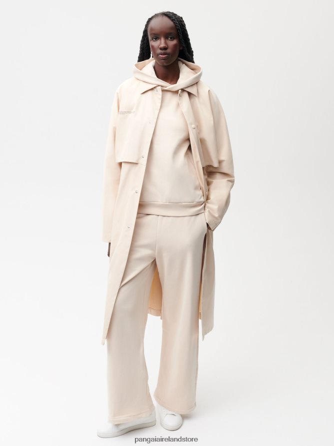 Women Pangaia Clothes Organic Cotton Trench Coat TT8Z42464 Sand