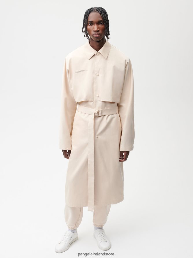 Women Pangaia Clothes Organic Cotton Trench Coat TT8Z42464 Sand