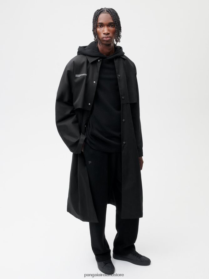 Women Pangaia Clothes Organic Cotton Trench Coat TT8Z42468 Black