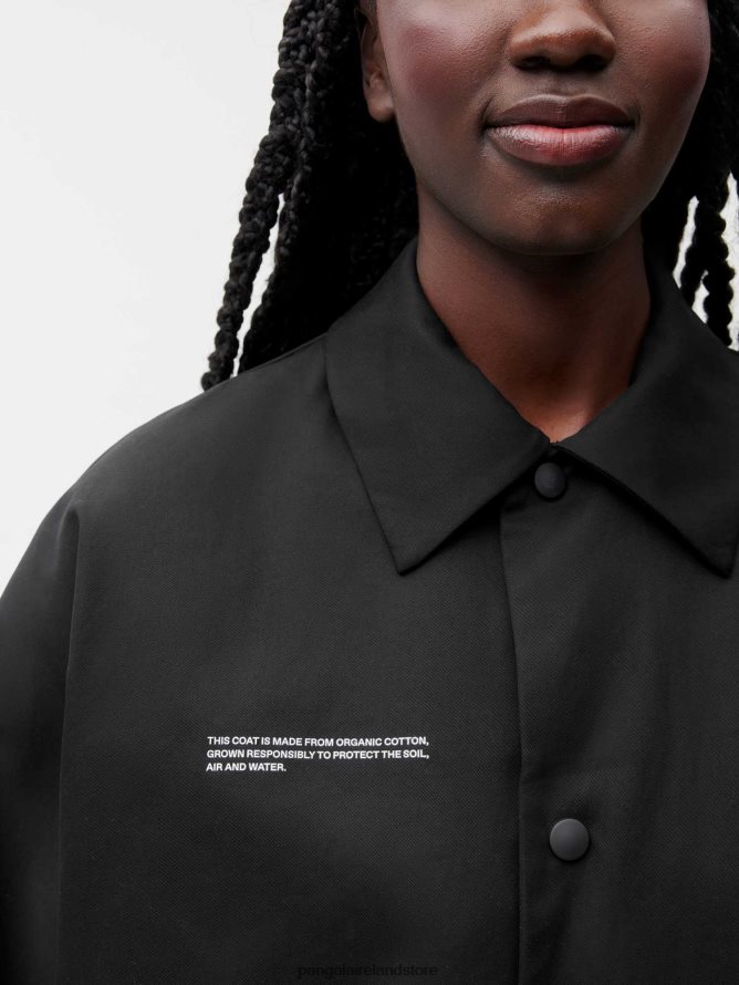 Women Pangaia Clothes Organic Cotton Trench Coat TT8Z42468 Black