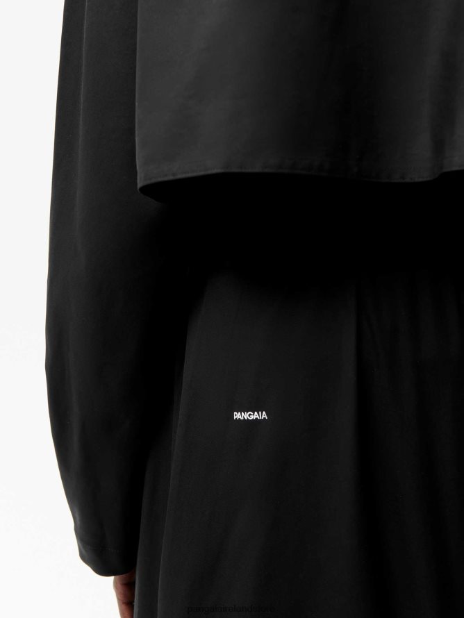 Women Pangaia Clothes Organic Cotton Trench Coat TT8Z42468 Black