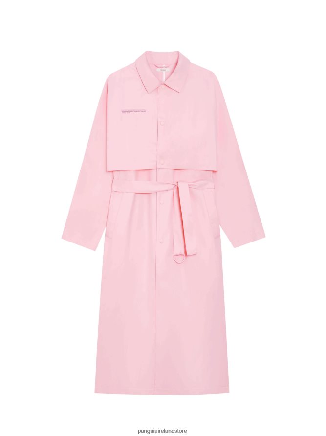 Women Pangaia Clothes Organic Cotton Trench Coat TT8Z42486 Sakura Pink