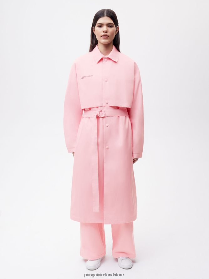 Women Pangaia Clothes Organic Cotton Trench Coat TT8Z42486 Sakura Pink