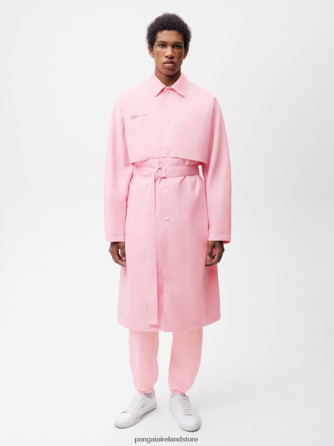 Women Pangaia Clothes Organic Cotton Trench Coat TT8Z42486 Sakura Pink