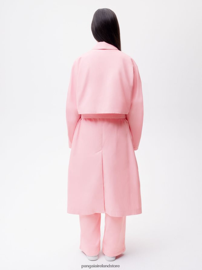 Women Pangaia Clothes Organic Cotton Trench Coat TT8Z42486 Sakura Pink