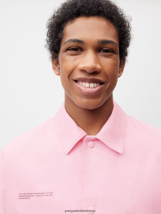 Women Pangaia Clothes Organic Cotton Trench Coat TT8Z42486 Sakura Pink