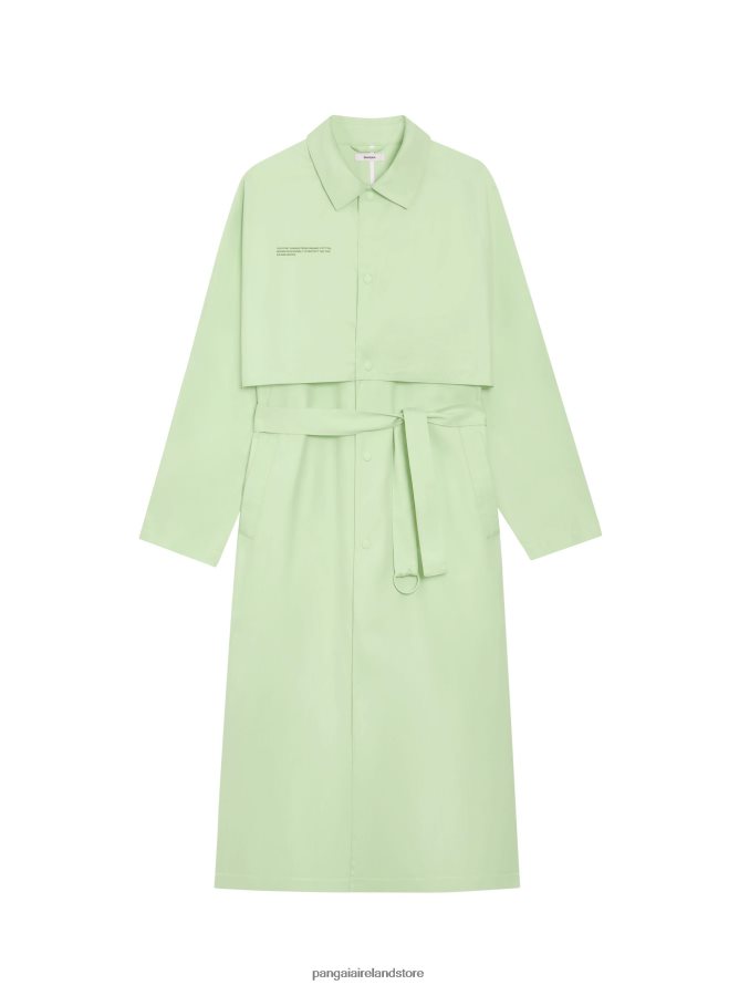 Women Pangaia Clothes Organic Cotton Trench Coat TT8Z42488 Pistachio