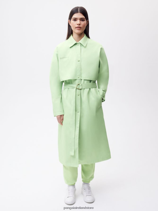Women Pangaia Clothes Organic Cotton Trench Coat TT8Z42488 Pistachio